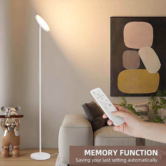 VOWNER LED Floor Lamp Ceiling Floodlight - 24W Dimmable Modern Floor Lamp with Remote Control, 3000K-6500K Adjustable Color Temperature, Touch Control, Ideal for Living Room, [Energy Class F]