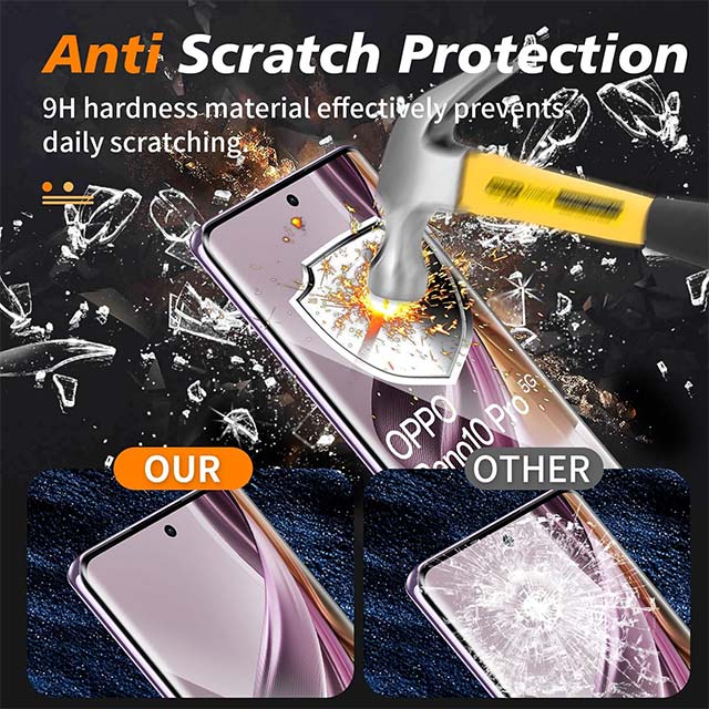 Vainrain Pack of 2 Tempered Glass Screen Protectors for OPPO Reno 10 Pro/Reno 10 – 9H Hardness, 3D HD Clear, Anti-Scratch Protective Film