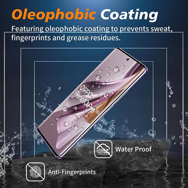 Vainrain Pack of 2 Tempered Glass Screen Protectors for OPPO Reno 10 Pro/Reno 10 – 9H Hardness, 3D HD Clear, Anti-Scratch Protective Film