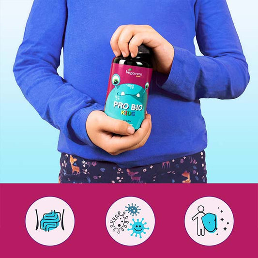 Vegavero Probiotics for Kids® – 100% Organic Vegan Powder with 5 Strains, 4 Billion CFU + Prebiotic Inulin, No Sugar or Artificial Additives (Scoop Included)