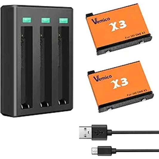 Vemico One X3 Dual 1800mAh Battery Charger Set