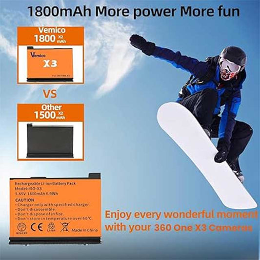 Vemico One X3 Dual 1800mAh Battery Charger Set