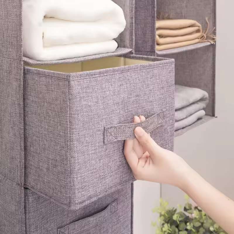 Vertical Hanging Closet Organizer – 4 & 5-Tier Wardrobe Storage Shelves with Optional Drawer – Foldable Interlayer Clothes Organizer for Sweaters, Linens, and Accessories – Space-Saving Hanging Cabinet Divider