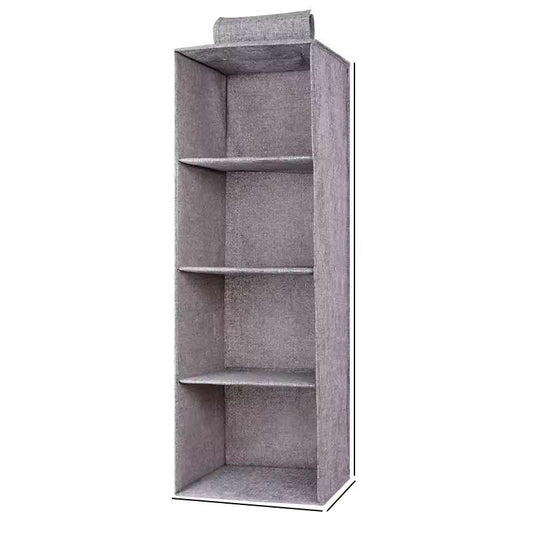 Vertical Hanging Closet Organizer – 4 & 5-Tier Wardrobe Storage Shelves with Optional Drawer – Foldable Interlayer Clothes Organizer for Sweaters, Linens, and Accessories – Space-Saving Hanging Cabinet Divider