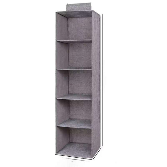 Vertical Hanging Closet Organizer – 4 & 5-Tier Wardrobe Storage Shelves with Optional Drawer – Foldable Interlayer Clothes Organizer for Sweaters, Linens, and Accessories – Space-Saving Hanging Cabinet Divider