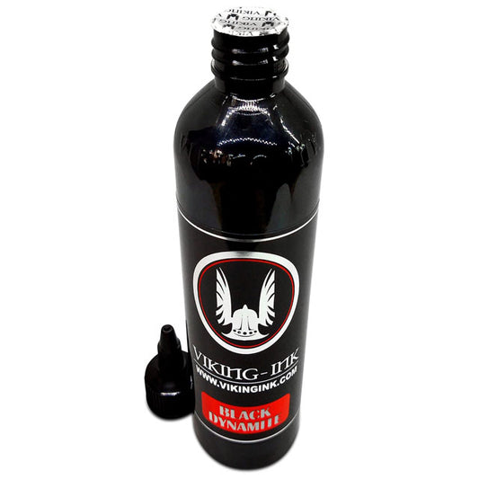 Viking-Ink Black Dynamite Tattoo Ink for B&amp;W Designs – Professional, High Contrast, Long-Lasting Pigment Tattoo Ink
