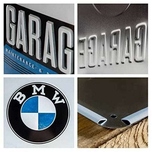 Vintage BMW Garage Tin Sign – Retro Wall Art Decoration for Car Enthusiasts