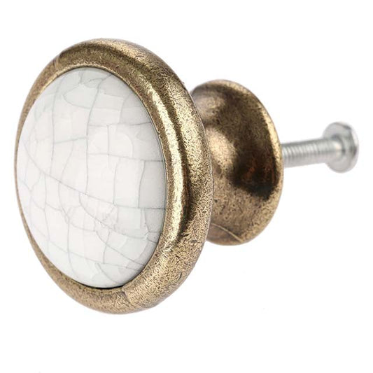 Vintage Ceramic Drawer Knobs – Antique Cabinet, Wardrobe &amp; Kitchen Pull Handles for Country Style Furniture (1 Piece)