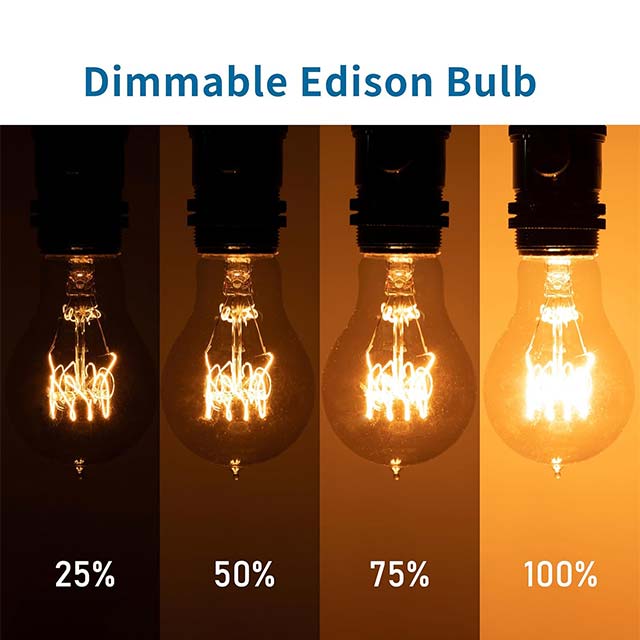 60W A60 Vintage Edison Light Bulb – E26 Soft Yellow Amber Retro Dimmable Squirrel Cage Halogen Bulb