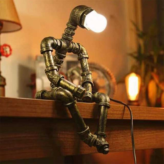 Vintage Industrial Water Pipe Table Lamp