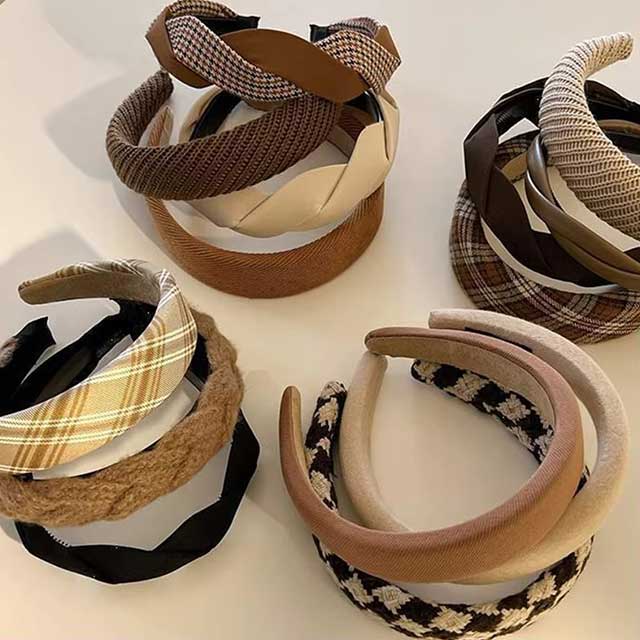 Vintage Lattice Print Sponge Headband for Women – Wide Elastic Hair Hoop | Fashion Hair Accessory