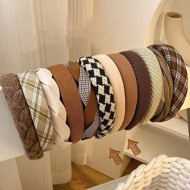 Vintage Lattice Print Sponge Headband for Women – Wide Elastic Hair Hoop | Fashion Hair Accessory