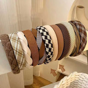 Vintage Lattice Print Sponge Headband for Women – Wide Elastic Hair Hoop | Fashion Hair Accessory