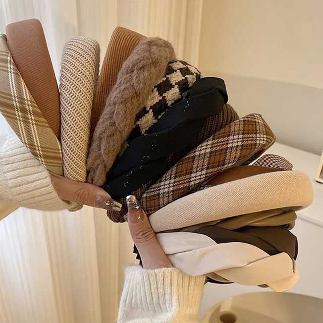 Vintage Lattice Print Sponge Headband for Women – Wide Elastic Hair Hoop | Fashion Hair Accessory