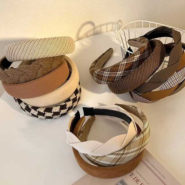 Vintage Lattice Print Sponge Headband for Women – Wide Elastic Hair Hoop | Fashion Hair Accessory