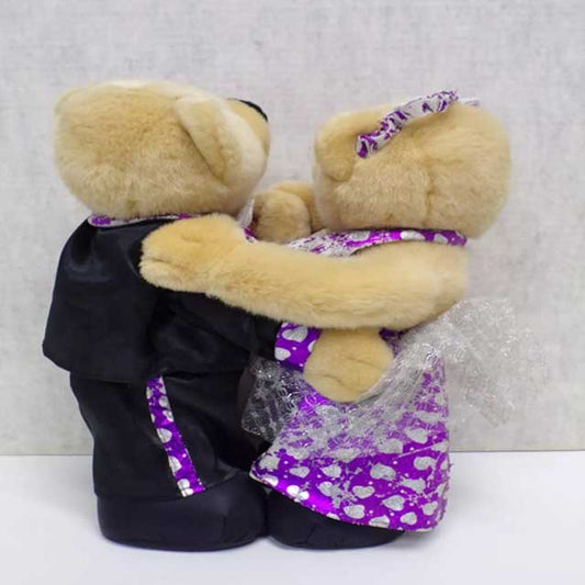 Vintage Singing &amp; Dancing Bride &amp; Groom Married Bears 13" 051523WT
