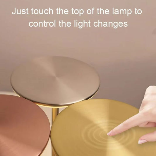 Vintage Metal LED Desk Lamp – Touch Control Dimmable Bedside Lamp – Rechargeable & Portable Ambient Light for Office, Bar, and Living Room – Modern Iron & Acrylic Night Light (Gold/Silver/Black)