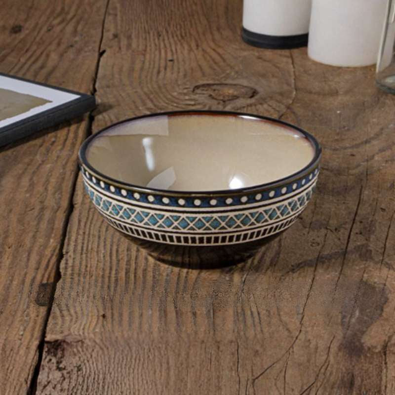 Vintage Reactive Glaze Stoneware Dinnerware – Unbreakable Porcelain Plates and Bowls – Artisan Round Kitchen Crockery – High-End Reactive Glaze Tableware for Fine Dining