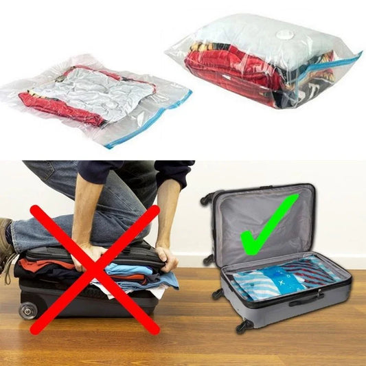 Vacuum Storage Bag  – Space Saving Compression Bag for Clothes, Blankets, Pillows & Seasonal Storage