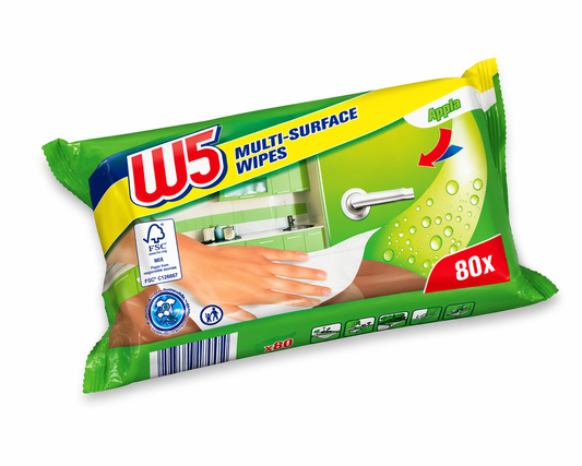 W5 Multi-Surface Cleaning Wipes – Antibacterial Disposable Wipes