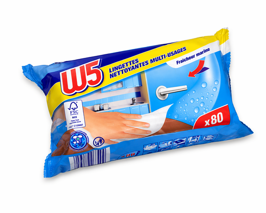 W5 Multi-Surface Cleaning Wipes – Antibacterial Disposable Wipes