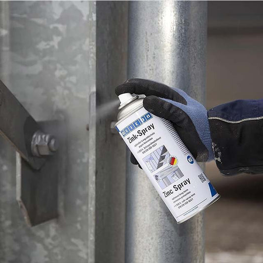 WEICON Zinc Spray 400 ml – TÜV Tested, Fast-Drying &amp; Heat-Resistant Metal Primer for Superior Protection