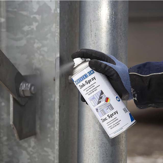 WEICON Zinc Spray 400 ml – TÜV Tested, Fast-Drying &amp; Heat-Resistant Metal Primer for Superior Protection