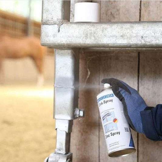 WEICON Zinc Spray 400 ml – TÜV Tested, Fast-Drying &amp; Heat-Resistant Metal Primer for Superior Protection