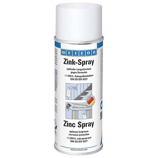 WEICON Zinc Spray 400 ml – TÜV Tested, Fast-Drying &amp; Heat-Resistant Metal Primer for Superior Protection
