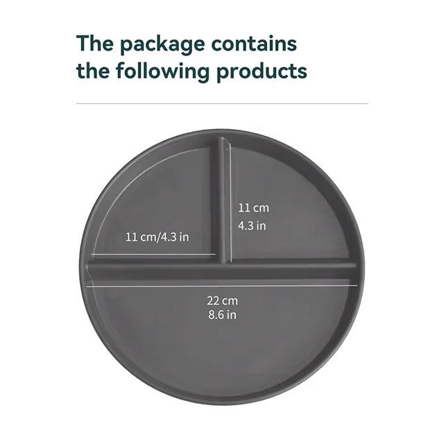 WORTHBUY Round Divided Dinner Plate – Microwave-Safe Plastic Food Tray for Fruit, Salad & Meals