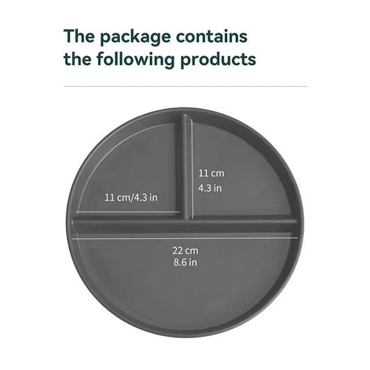 WORTHBUY Round Divided Dinner Plate – Microwave-Safe Plastic Food Tray for Fruit, Salad & Meals