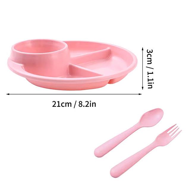 WORTHBUY Round Divided Dinner Plate – Microwave-Safe Plastic Food Tray for Fruit, Salad & Meals