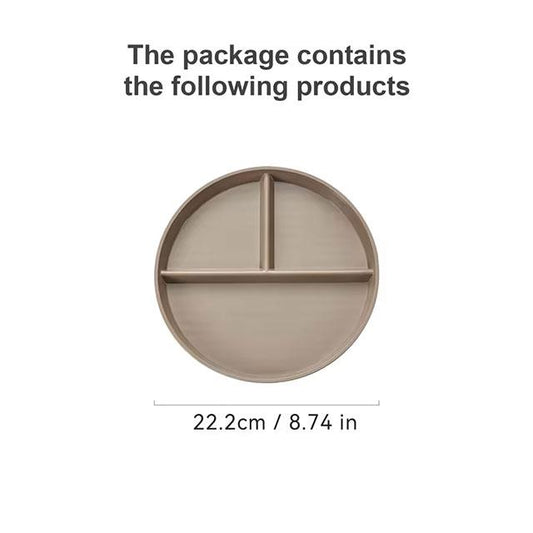 WORTHBUY Round Divided Dinner Plate – Microwave-Safe Plastic Food Tray for Fruit, Salad & Meals