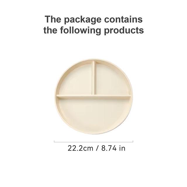 WORTHBUY Round Divided Dinner Plate – Microwave-Safe Plastic Food Tray for Fruit, Salad & Meals