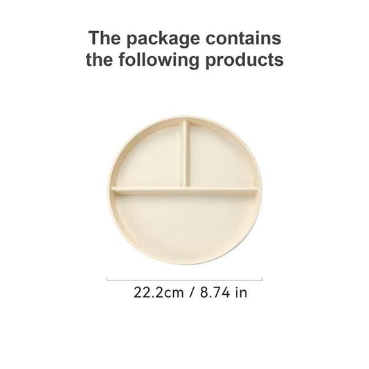WORTHBUY Round Divided Dinner Plate – Microwave-Safe Plastic Food Tray for Fruit, Salad & Meals