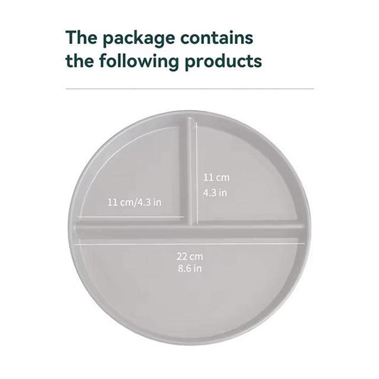 WORTHBUY Round Divided Dinner Plate – Microwave-Safe Plastic Food Tray for Fruit, Salad & Meals