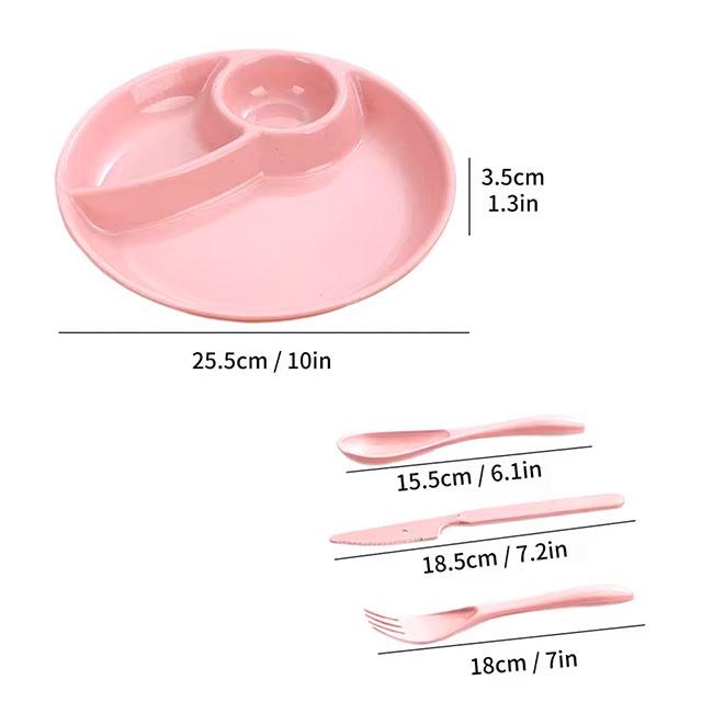 WORTHBUY Round Divided Dinner Plate – Microwave-Safe Plastic Food Tray for Fruit, Salad & Meals