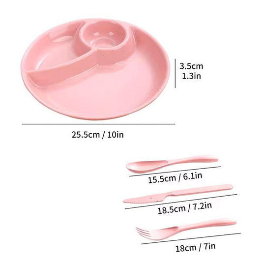 WORTHBUY Round Divided Dinner Plate – Microwave-Safe Plastic Food Tray for Fruit, Salad & Meals