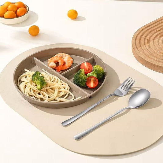 WORTHBUY Round Divided Dinner Plate – Microwave-Safe Plastic Food Tray for Fruit, Salad & Meals