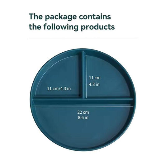 WORTHBUY Round Divided Dinner Plate – Microwave-Safe Plastic Food Tray for Fruit, Salad & Meals