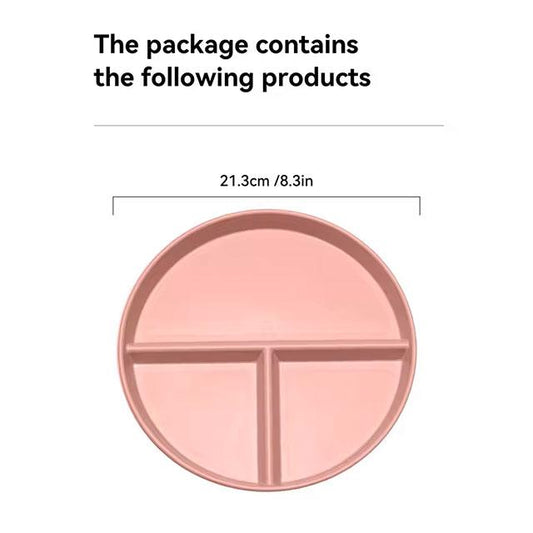 WORTHBUY Round Divided Dinner Plate – Microwave-Safe Plastic Food Tray for Fruit, Salad & Meals