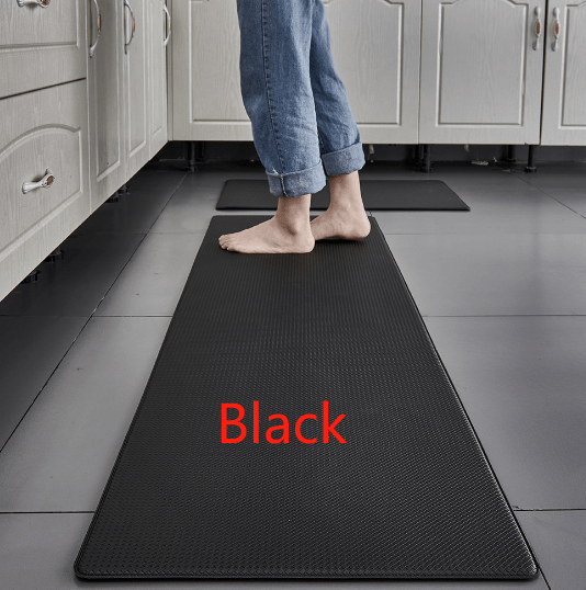 Tapis de cuisine rectangulaires imperméables et lavables en PVC anti-fatigue, épaisseur 8 mm, lot de 2 (45 x 75 cm + 45 x 180 cm). 