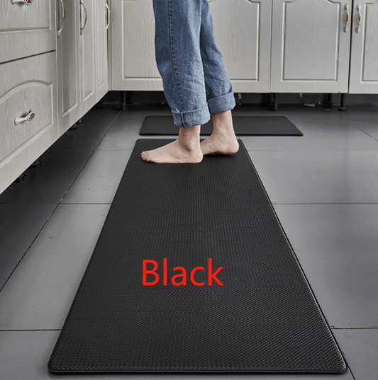 Tapis de cuisine rectangulaires imperméables et lavables en PVC anti-fatigue, épaisseur 8 mm, lot de 2 (45 x 75 cm + 45 x 180 cm). 