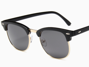Lunettes de soleil rétro carrées demi-cerclées unisexes (S3016)