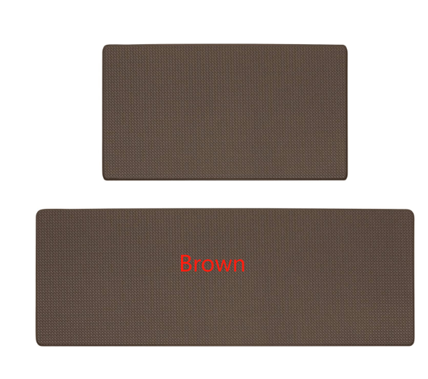 Tapis de cuisine rectangulaires imperméables et lavables en PVC anti-fatigue, épaisseur 8 mm, lot de 2 (45 x 75 cm + 45 x 180 cm). 