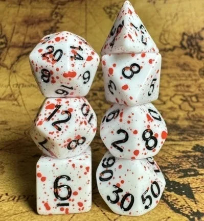 Dual Color Dragon & Dungeon Dice Set (7 Pieces) for Board Games
