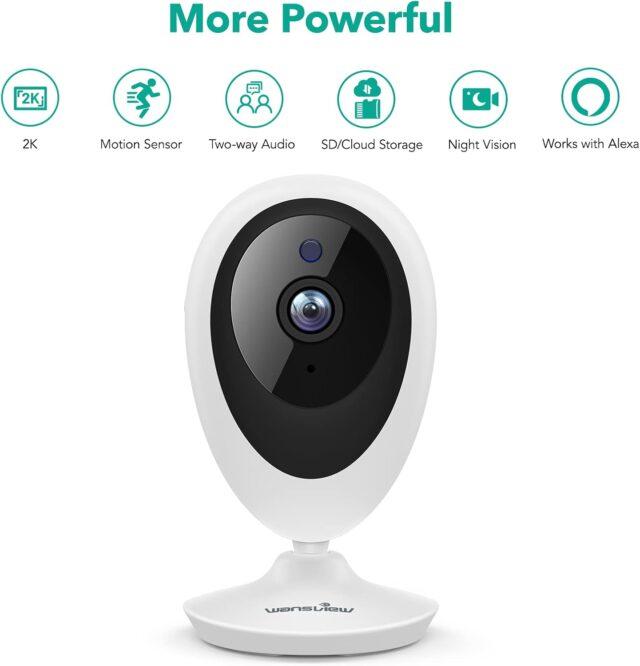 Wansview 1080P Wireless Home Security Camera K5 - 2K Video, Motion Alerts, Alexa Compatible
