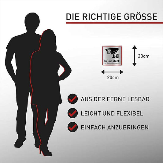 Warnhinweisschild Videoüberwachung – Robustes Metall-Schild aus gebürstetem Aluminium für maximale Sicherheit