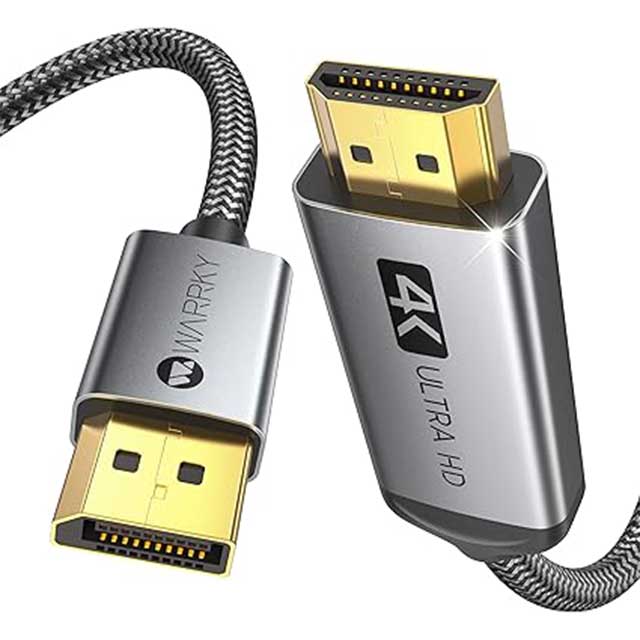 Warrky 4K DisplayPort to HDMI Cable