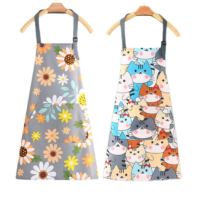 Waterproof Cotton Canvas Kitchen Apron – Breathable Fashion Cooking Apron for Men and Women – Lightweight Professional Work Apron